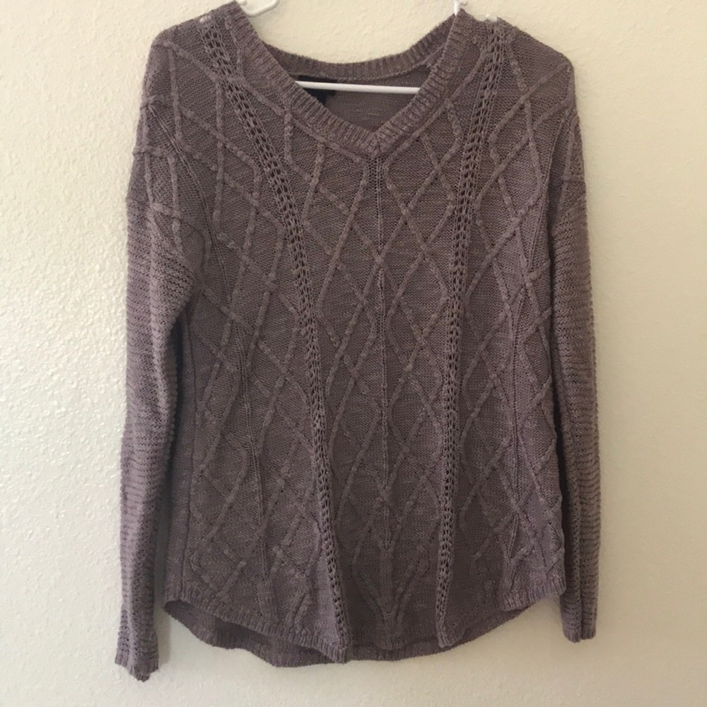 Purple Quilted Sweater